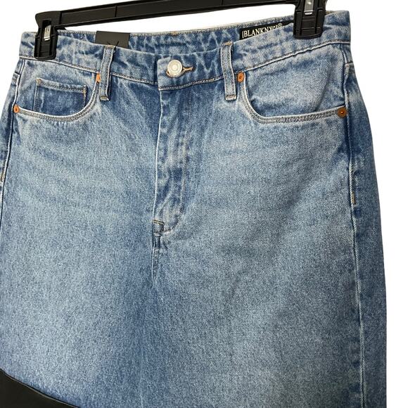 Revolve Blank NYC Colorblock Faux Leather Wide Leg Jeans NWT - Picture 3 of 5